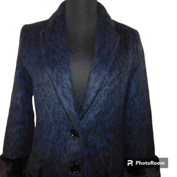 Helene Berman London Navy 'Future College' Notch Collar Lined Buttoned Coat - Picture 3 of 16
